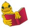 Duck with book