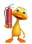 Duck cartoon character with fire extinguisher