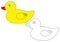 Duck. Coloring page. Game for children.