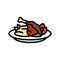 duck confit french cuisine color icon vector illustration