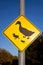 Duck crossing traffic sign