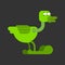 Duck dinosaur monster prehistoric. Green drake. Vector illustration