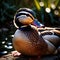 Duck farm animal living in domestication, part of agricultural industry