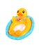 Duck float for kids on white. Inflatable ring