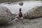 Duck on gravel shore