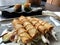 Duck harumaki spring rolls with yum sauce