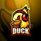 Duck head gaming mascot esport logo design