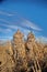 Duck hunters shooting into sky on sunny day