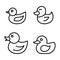 Duck icons set, outline style
