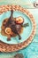 Duck leg confit, Well-browned and crisp duck confit with roast fennel, citrus fruit and prune sauce. Culinary recipes for the
