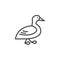 Duck line icon, outline vector sign