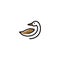 Duck logo vector icon line outline