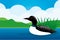 duck loon bird design vector illustration