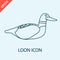duck loon bird icon design vector flat illustration