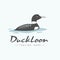 duck loon bird logo design vector flat illustration