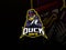 Duck mascot sport logo design