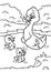 Duck mother little ducklings cartoon illustration coloring page