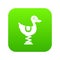 Duck ride in playground icon digital green