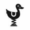 Duck ride in playground icon, simple style