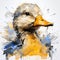 Duck Sketch Expressionism On White Background