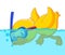 Duck snorkeling cartoon