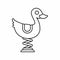 Duck spring see saw icon, outline style