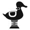 Duck spring see saw icon, simple style