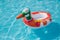 Duck swim tube in water