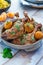 Duck tagine with clementines and citrus couscous