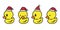 Duck vector Christmas Santa Claus hat Xmas icon logo rubber duck character cartoon illustration yellow