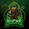 Duck Warrior esport logo. mascot design