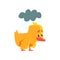 Duckling Under The Weather Cute Character Sticker