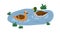 Ducks couple swimming in pond. Mallards, wild birds family floating on water surface in nature. Fowls pair, male and