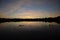 Ducks in a Lake at Sunset