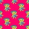 Ducks on a pink background seamless bright pattern