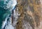 Dudley Beach rock platform abstract aerial view