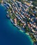 Dudrovnik, Croatia. Aerial view at the town. Vacation and adventure. Town and sea. Top view from drone at on the houses and azure