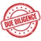 DUE DILIGENCE text on red grungy round rubber stamp