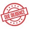 DUE DILIGENCE text written on red vintage round stamp