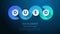 DUED - Concept with Big Word or Text. Blue Trendy Tamplate for Web Banner or Landig Page.