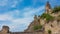 Duernstein - Panoramic view of medieval castle ruins of Duernstein, Austria in Krems an der Donau, Lower Austria