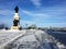 Dufferin Terrace, Champlain Monument, funicular in Quebec City in winter