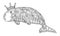 Dugong Coloring book page for adult vector