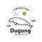 dugong logo vector outline monoline art icon