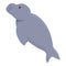 Dugong manatee icon cartoon vector. Ocean animal