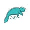 dugong. Vector illustration decorative design