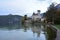 Duingt Castle on the shores of Annecy Lake in France