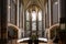 Duisburg, Germany, June 25, 2022: St. Salvator Church Duisburg inside, altar room or choir in the nave looking east, the Gothic