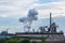 Duisburg, Germany, June 26, 2022: HKM, steelworks Krupp Mannesmann, pollution of heavy industry using fossil energy for steel