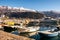 Dukley Marina, Budva, Montenegro: a sunbathing marina and snow-capped mountains